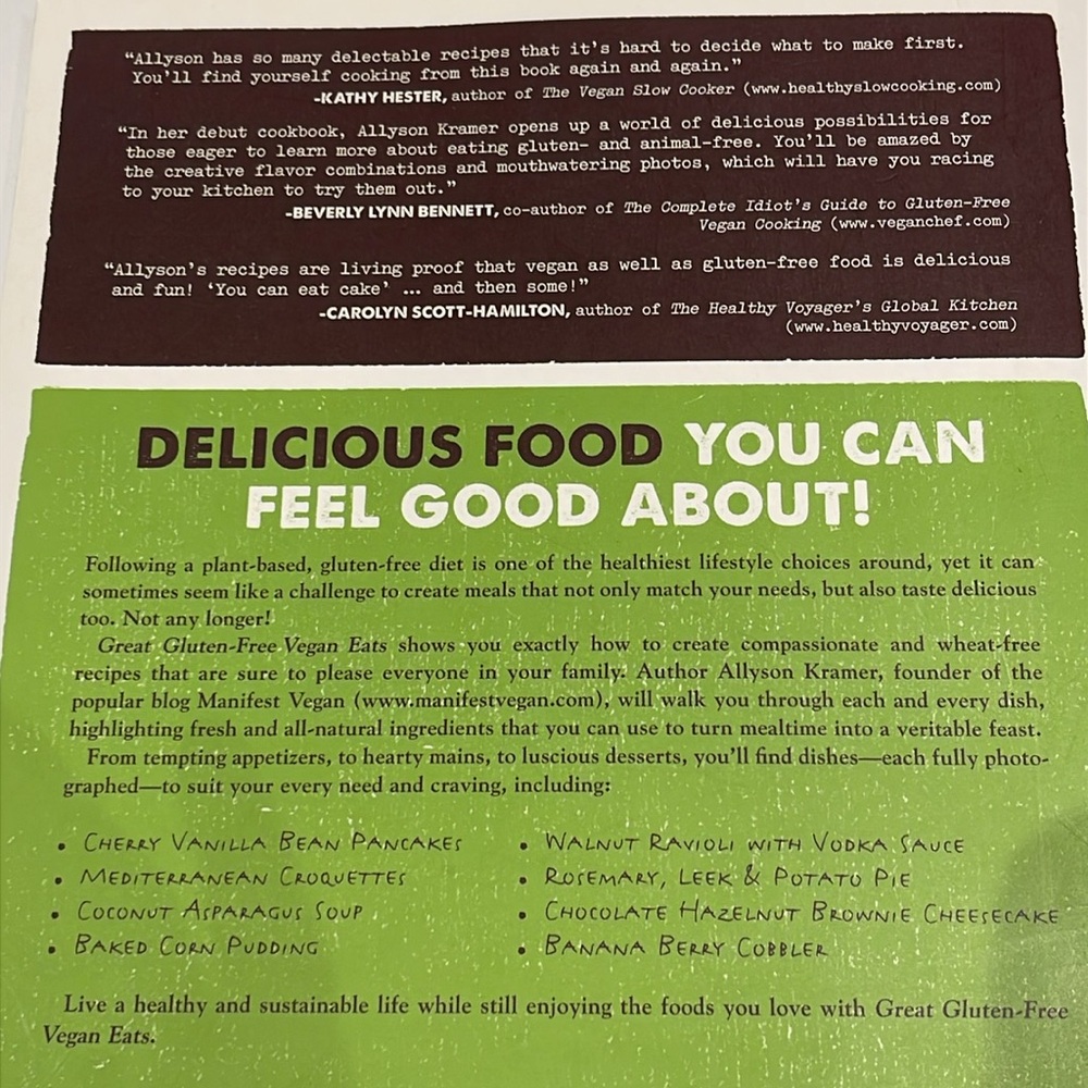 Great Gluten-Free Vegan Eats: Cut Out the Gluten book Allyson Kramer book - Picture 2 of 2